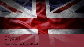  Presentation with union jack flag - PPT theme consisting of closeup-of-grunge-union-jack background and a tawny brown colored foreground