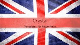  Presentation with union jack flag - Slides enhanced with closeup-of-grunge-union-jack and a coral colored foreground