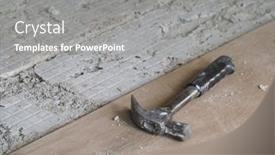  Presentation with broken home - Slide deck featuring closeup-of-hammer-on-dusty and a gray colored foreground