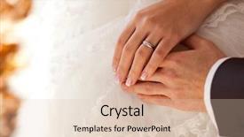  Presentation with wedding ring - PPT layouts enhanced with closeup of hands of bride background and a  colored foreground