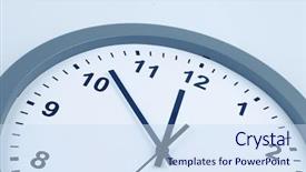  Presentation with clock countdown - PPT layouts having closeup of hands on clock background and a sky blue colored foreground