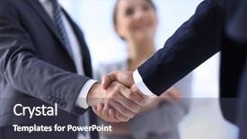  Presentation with business and politics handshake - Cool new slide set with closeup of handshake of business backdrop and a dark gray colored foreground