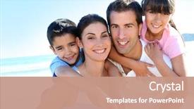  Presentation with closeup of bees flying - Cool new presentation with closeup of happy family backdrop and a coral colored foreground