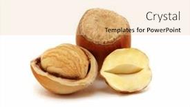  Presentation with hazelnuts - Presentation theme consisting of closeup-of-hazelnuts-isolated background and a lemonade colored foreground