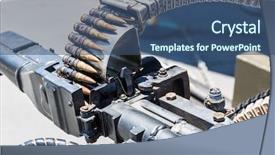  Presentation with helicopter - Slides with closeup of helicopter machine gun background and a ocean colored foreground