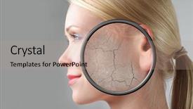  Presentation with aging skin - Beautiful theme featuring closeup of her crackled skin backdrop and a coral colored foreground