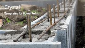 Presentation with house foundation - Amazing presentation theme having closeup of house foundation made backdrop and a gray colored foreground