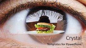  Presentation with human eye - Amazing slides having closeup of hungry human eye backdrop and a coral colored foreground