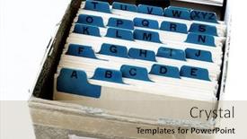  Presentation with business cards - Amazing theme having closeup-of-index-cards backdrop and a mint green colored foreground