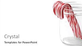  Presentation with candy canes - Presentation design featuring closeup-of-isolated-candy-canes background and a white colored foreground