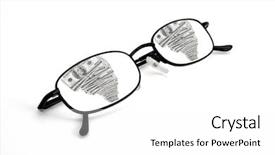  Presentation with reflecting - Slide deck consisting of closeup of isolated reading glasses on white background with money reflecting in lenses background and a white colored foreground