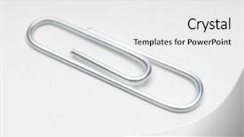  Presentation with dental steel crown - Theme consisting of closeup of isolated steel paperclip background and a  colored foreground