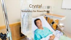  Presentation with hospital bed - Beautiful presentation design featuring closeup of iv bag backdrop and a lemonade colored foreground