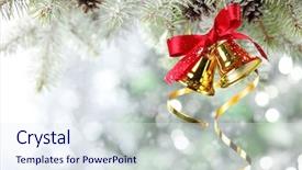 Presentation with jingle - Slides enhanced with christmas bells background - closeup of jingle bell background and a sky blue colored foreground