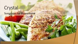  Presentation with grilled chicken - Cool new slides with closeup of juicy grilled chicken backdrop and a lemonade colored foreground