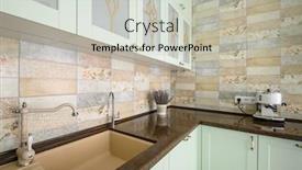  Presentation with kitchen design - PPT theme enhanced with closeup-of-light-green-modern background and a light gray colored foreground