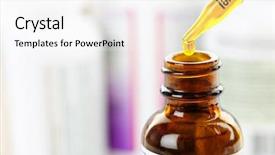  Presentation with liquid drug - Slide deck consisting of closeup of liquid medicine background and a white colored foreground