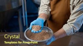  Presentation with rubber gloves - Slide set with closeup-of-male-hands background and a tawny brown colored foreground