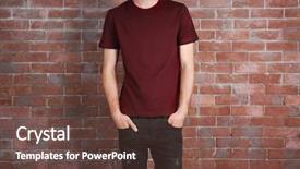  Presentation with red brick wall - Beautiful PPT theme featuring closeup of man in claret backdrop and a tawny brown colored foreground