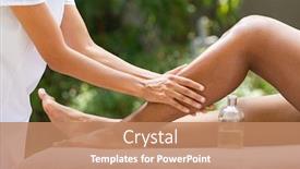  Presentation with essential oil - Amazing slide deck having closeup-of-masseuse-hands-giving backdrop and a coral colored foreground