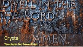  Presentation with psalm - Slide deck enhanced with closeup-of-metal-inscription background and a tawny brown colored foreground