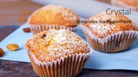  Presentation with table napkin - Amazing presentation theme having closeup-of-mini-muffins backdrop and a coral colored foreground
