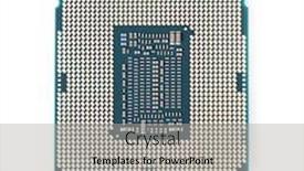  Presentation with computer processing - Presentation theme with closeup-of-modern-cpu-central background and a light gray colored foreground