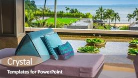  Presentation with furniture - Colorful presentation enhanced with closeup-of-modern-furniture backdrop and a gray colored foreground