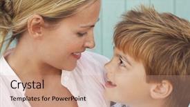  Presentation with indian mother son - Theme with closeup of mother and son background and a coral colored foreground