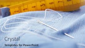  Presentation with thread - Audience pleasing slides consisting of closeup-of-needle-with-thread backdrop and a light blue colored foreground