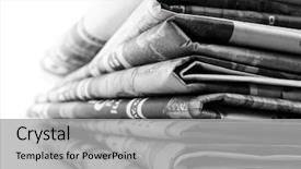  Presentation with plain - Beautiful presentation theme featuring closeup of newspapers on plain backdrop and a light gray colored foreground