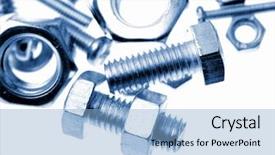  Presentation with nuts - Slide deck consisting of closeup of nuts and bolts background and a light blue colored foreground