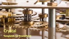  Presentation with mechanism - Theme consisting of closeup of old clock mechanism background and a tawny brown colored foreground