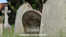  Presentation with cemetery - Theme consisting of closeup-of-old-graves background and a gray colored foreground