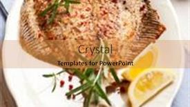  Presentation with lemon - Colorful slides enhanced with closeup-of-pan-fried-turbot backdrop and a gold colored foreground