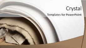  Presentation with factory - Presentation theme consisting of closeup of papers in factory background and a white colored foreground