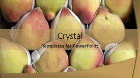  Presentation with leafy greens and produce - Slide deck consisting of closeup-of-peaches-produce background and a coral colored foreground