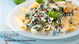  Presentation with blue cheese - Slides having closeup-of-penne-with-cream background and a light blue colored foreground