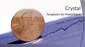  Presentation with stock control - Theme featuring closeup of pennies with graph and stock chart in background background and a white colored foreground