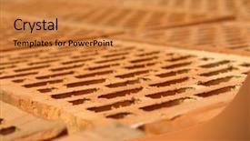  Presentation with colour blocking building blocks - PPT theme enhanced with closeup of perforated clay blocks background and a  colored foreground