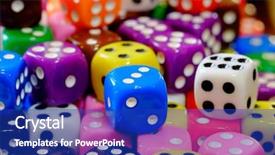  Presentation with gambling addiction - Slide deck having closeup of pile of dice background and a royal blue colored foreground