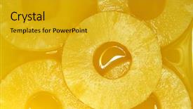  Presentation with pineapple - Beautiful presentation theme featuring closeup of pineapple slices backdrop and a gold colored foreground