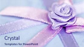  Presentation with gift ribbon - Audience pleasing PPT layouts consisting of closeup of pink gift ribbon and bow on present backdrop and a sky blue colored foreground
