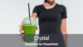  Presentation with healthy drink - Cool new theme with closeup of plastic take-away backdrop and a dark gray colored foreground