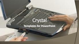  Presentation with laptop blank screen - Colorful presentation enhanced with closeup of plugging in flash backdrop and a gray colored foreground