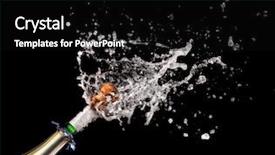  Presentation with cork - Beautiful slide set featuring closeup of popping champagne backdrop and a  colored foreground