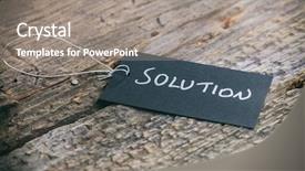  Presentation with pricing - Presentation design having closeup of pricing tag with twine and solution text on wooden background background and a gray colored foreground