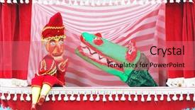  Presentation with crocodile - Colorful slides enhanced with closeup of puppets showing punch backdrop and a coral colored foreground