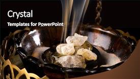  Presentation with incense - Presentation theme enhanced with closeup of real smoking church background and a wine colored foreground