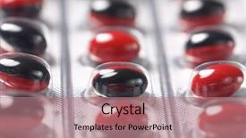  Presentation with focus - Cool new slides with closeup-of-red-black-pills backdrop and a coral colored foreground